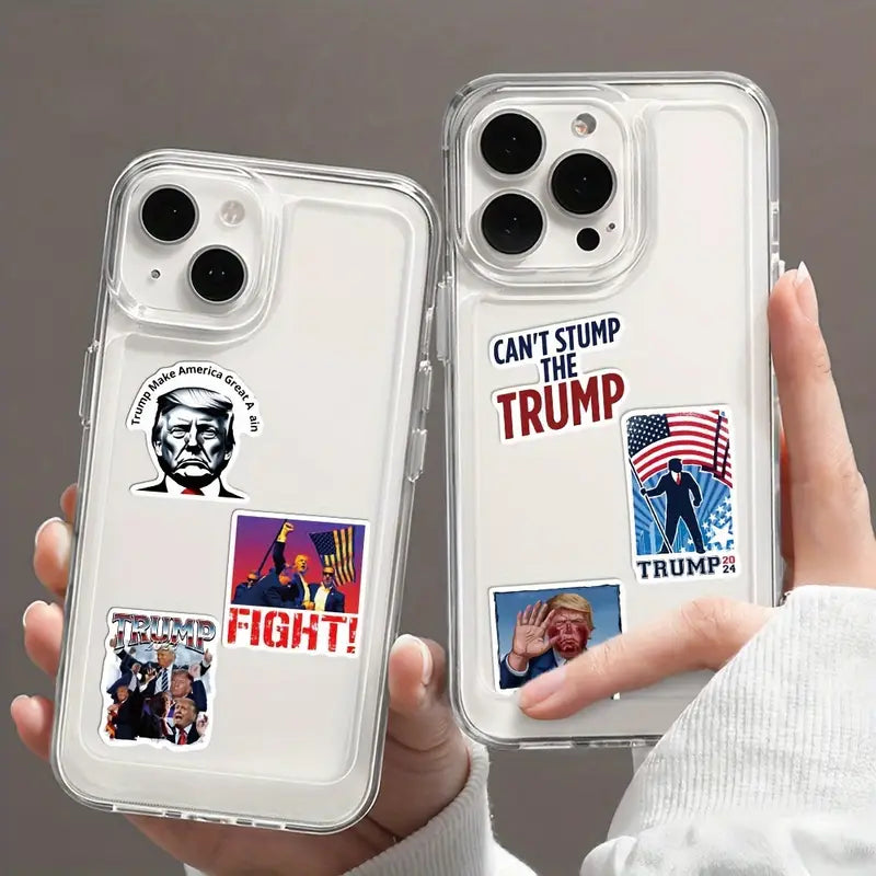 Trump Sticker 10 Pack – Bold Patriotic Vinyl Stickers for Phones, Notebooks, Water Bottles & More